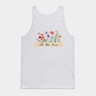 God is Good All The Time, Bible Christian Boho Flowers Tank Top